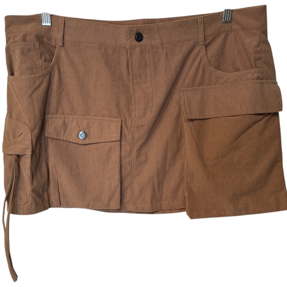 Fashion Nova Brown Cargo Mini Skirt 100% Polyester Lining 100%Rayon